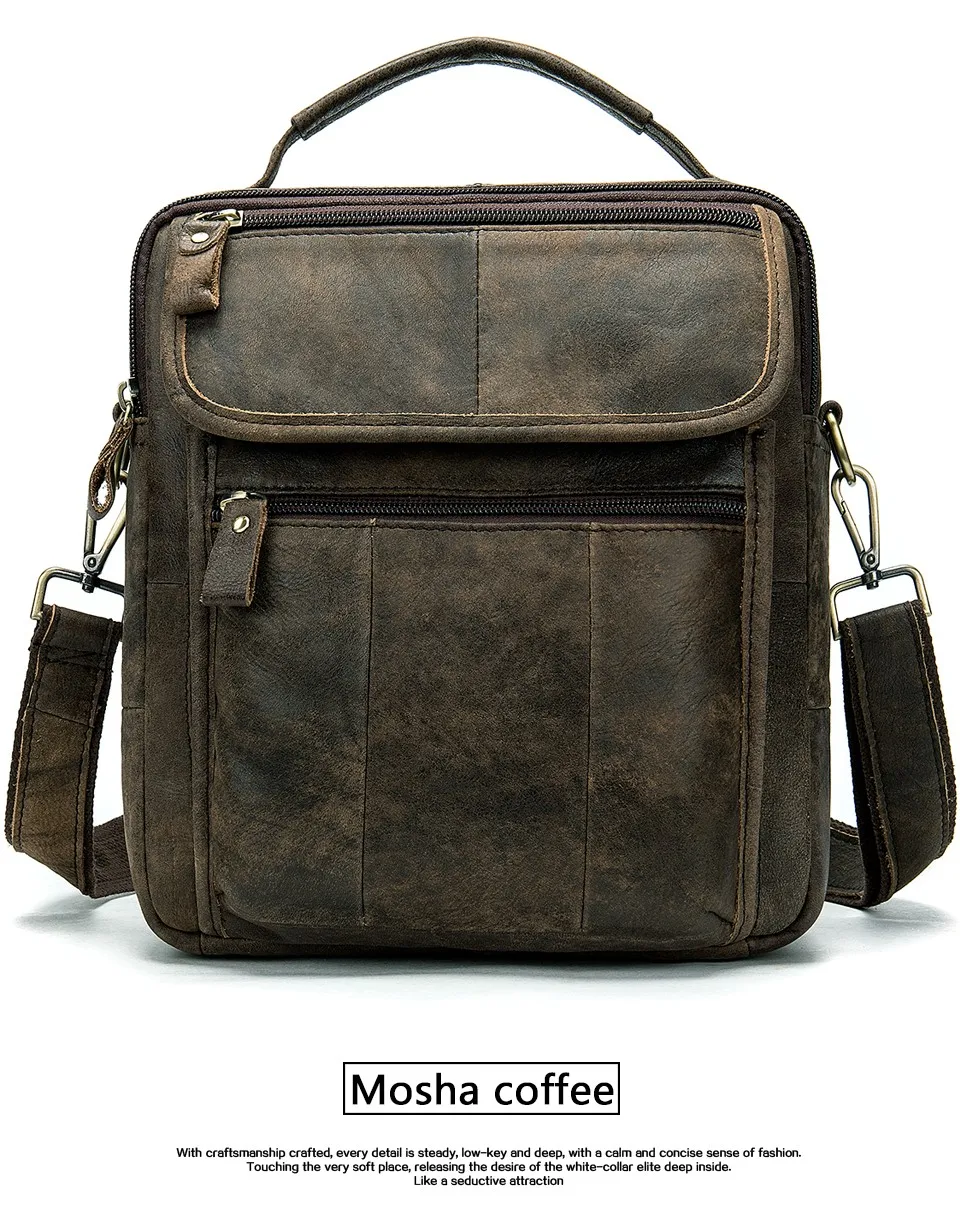 Men Shoulder Bag Men's Genuine Leather Casual Bags for Men Business Crossbody Handbag Flap Leather Bags bolsas male 23