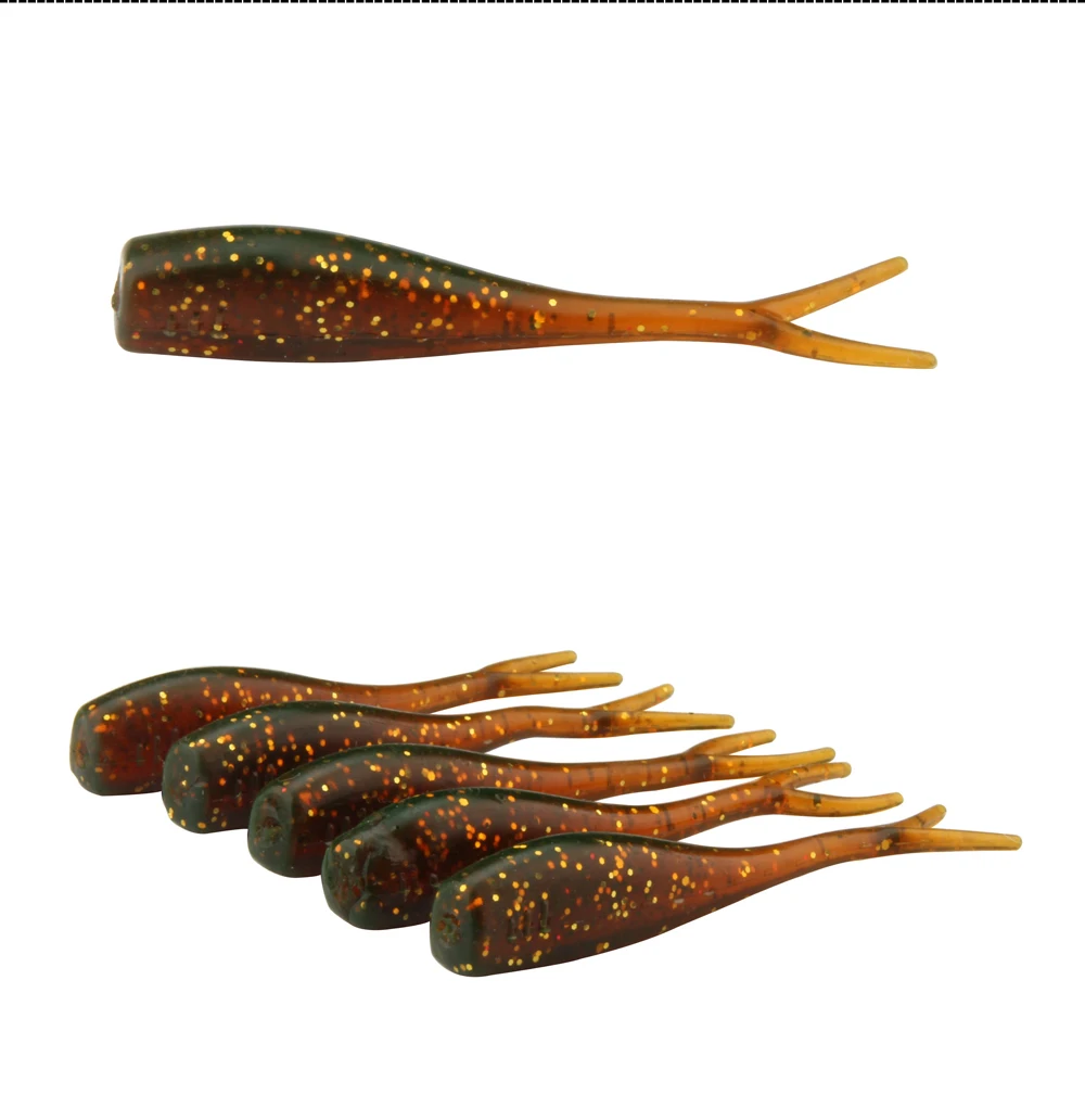 Hot Fishing Takcle 12PCS Lures Soft Bait Grub Worms Fishing Lure Artificial Lures With Split Tail Design Mimics Injured Baitfish  (5)