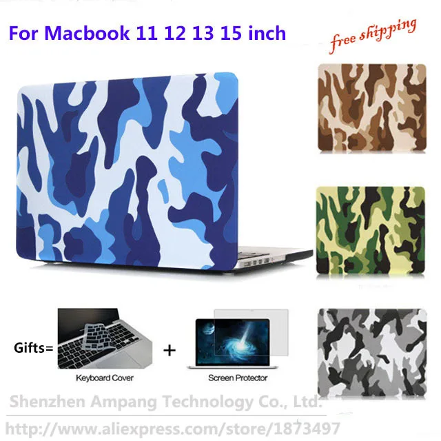 Laptop Cover Camouflage Hard Case Cover for Macbook Pro 13.3 15.4 Pro Retina 12 13 15 inch Macbook Air 11 13 Laptop Shell