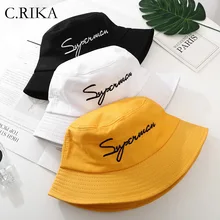 Новая буква панамка с вышивкой шапки для рыбака мужские и женские наружные летние уличные хип хоп Боба танцор хлопок Панама город шляпа