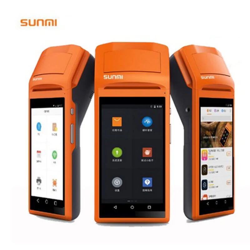 1 GB RAM الروبوت 6.0 اللوحي مصغرة طابعة حرارية بي او اس اللاسلكية الباركود ماسحة محطة pos المحمولة مع قارئ اتصال المدى القريب
