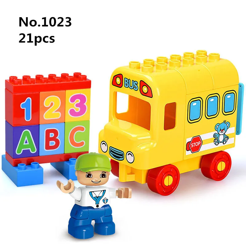 Большой размер Diy строительные блоки Пожарная машина фигурка пожарного совместима с L брендом Duplo Развивающие игрушки для детей подарок для детей - Цвет: No.1023