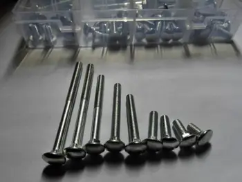 

65pcs M6 Round Head Carriage Screws Rack Screw Square Neck Bolts Assortment Set