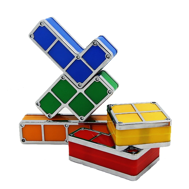 

2019 LED Night Light Baby DIY Tetris Puzzle Lights Stackable Cube Novelty Toy Bedside Colorful LED Lamp Decor Children' s Gift