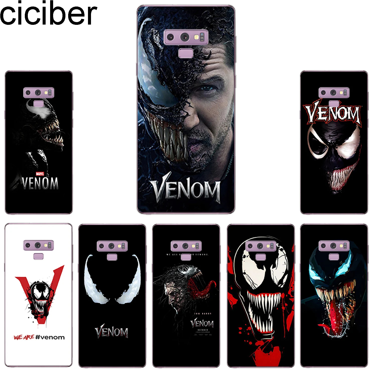 

ciciber Phone Case for Samsung Galaxy Note 9 8 5 4 3 Note9 Note8 Soft TPU Back Cover for Samsung C9 C8 C7 C5 Pro Funda Venom