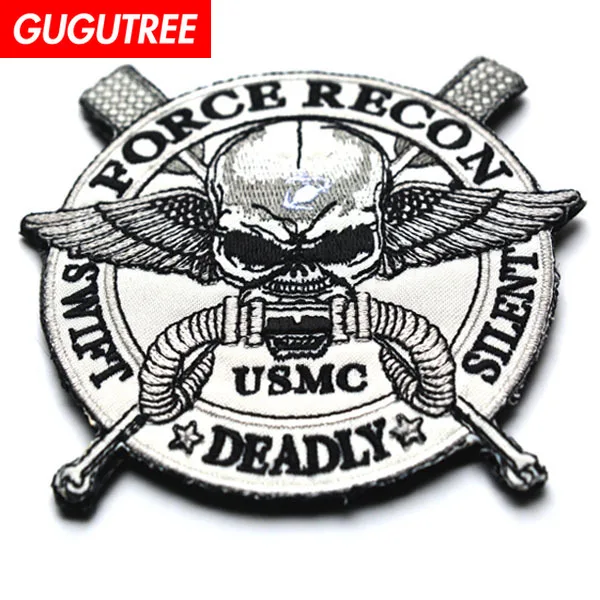 

GUGUTREE embroidery HOOK&LOOP usmc patches force recon patches badges applique patches for clothing AD-80