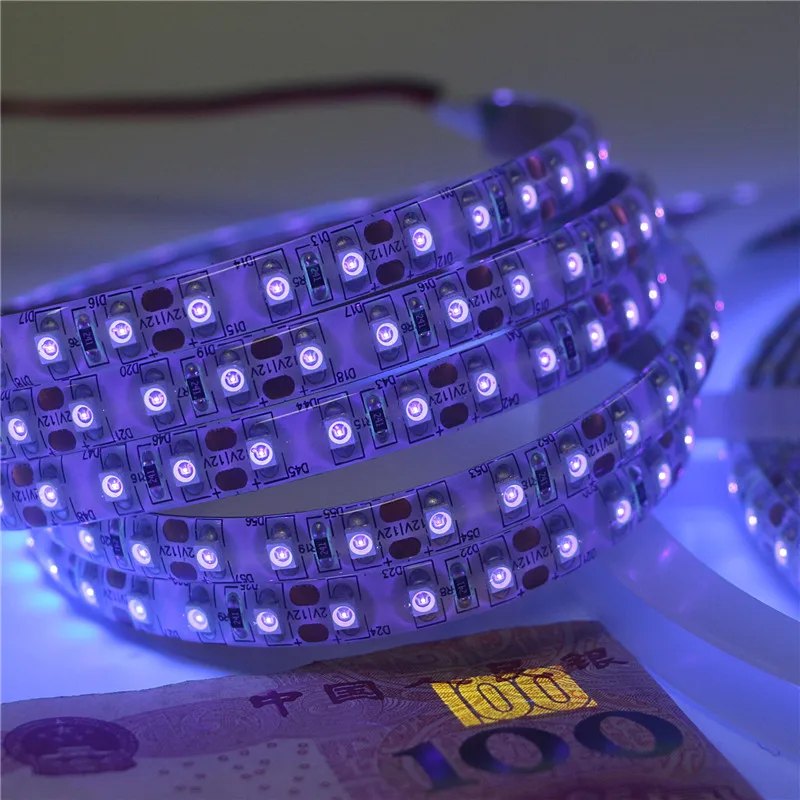 Светодиодная лента УФ лампа не водонепроницаемая IP30 IP65 5/1/2/3/4/5 м 3528 SMD 12 в пост.