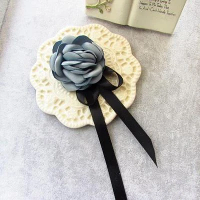 Brooch light blue Для женщин с бантом девочки BowTies Брошь для женщин Колледж студент банк персонал галстук-бабочка красивая бабочка галстук с лентой - Цвет: Brooch light blue
