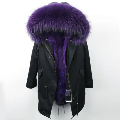 OFTBUY, зимняя куртка, Женское пальто с натуральным мехом, длинная парка, верхняя одежда, парки, натуральный мех енота, воротник, капюшон, Лисий мех, куртка, уличная одежда - Цвет: 21