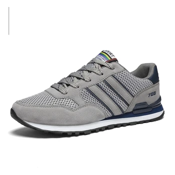 

Nice Great Nice Men Casual Shoes Big Size 27-77 Gray Blue Color Soft Mesh Light Weight Anti-Slip High Quality Men Shoes718