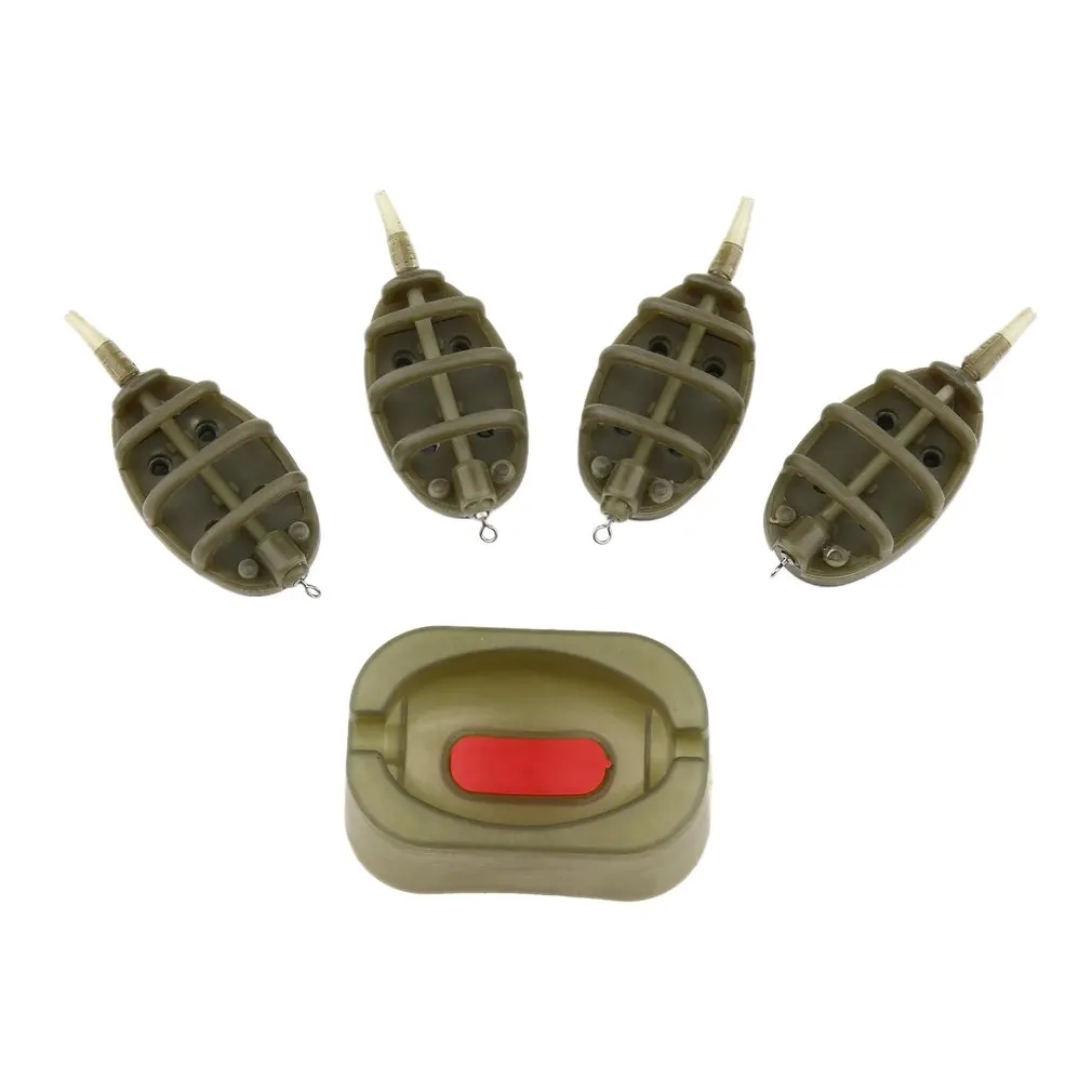 

Plastic Environmental Fishing Bait Thrower Inline Method Carp Fishing Feeder 4 Feeders Mould Set 15/20/25/35g 30/40/50/60g
