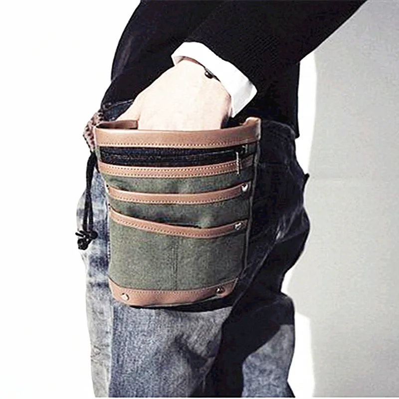 

SHRXY Drawstring Digger's Pouch and Trowel Combo Recycling Bag Pick Up Small Pockets for Metal Detecting