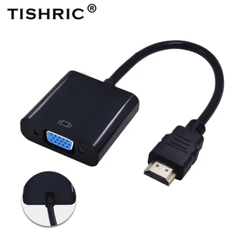 

TISHRIC For HDMI To VGA Adapter Audio Cable HDMI2VGA Male to Female Digital to Analog 1080P HD Video Converter For PS4 Projector