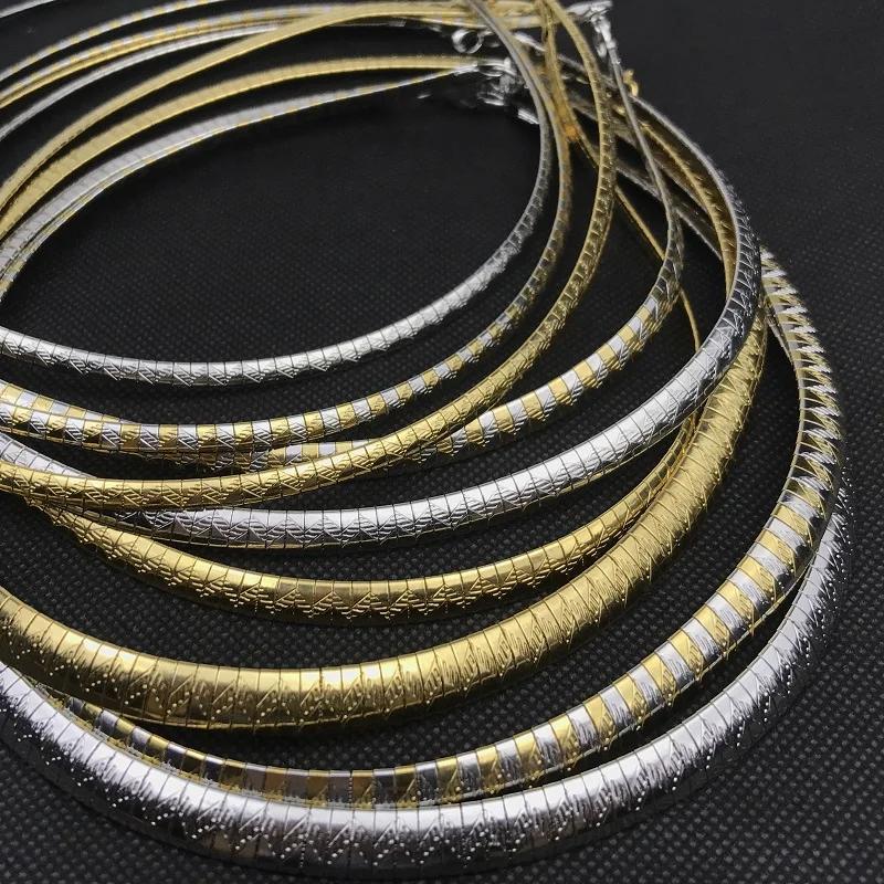 Snake Necklace Metal Choker Necklace Women Jewelry Fashion Collar Necklace Stainless Steel Chokers Torques Snake Chain 4-8MM