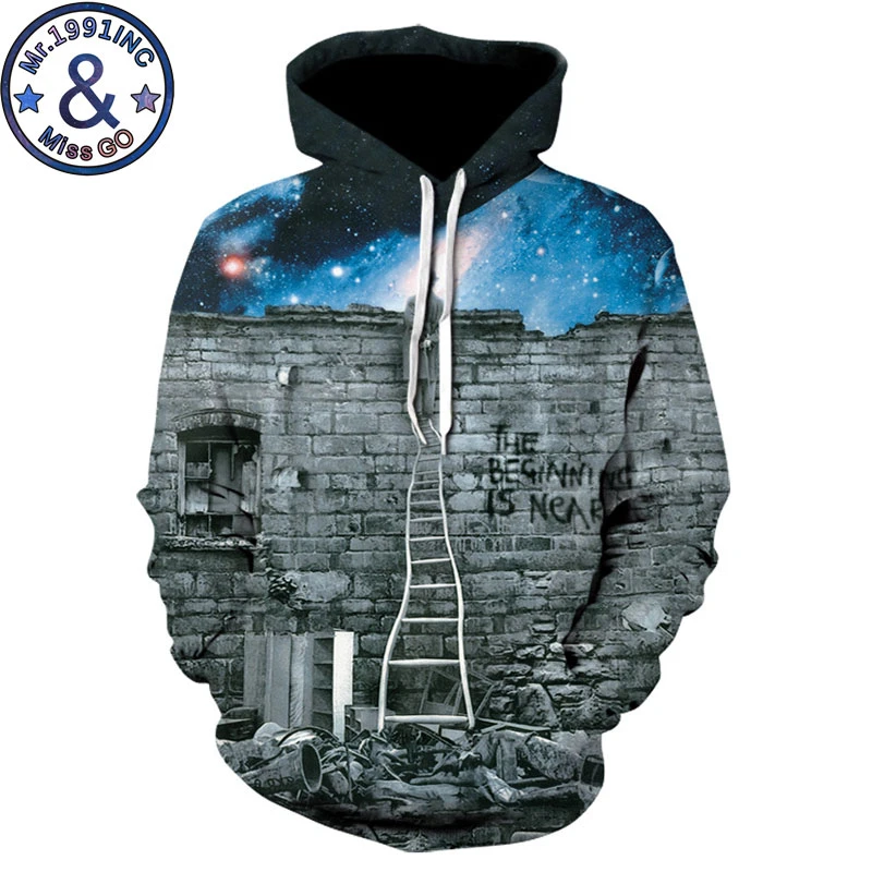 3d galaxy print hoodie