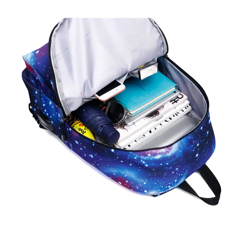 Men Canvas School Laptop Backpack Galaxy Star Universe Space USB Charging for Teenagers Boys Student Girls Bags Travel Mochila