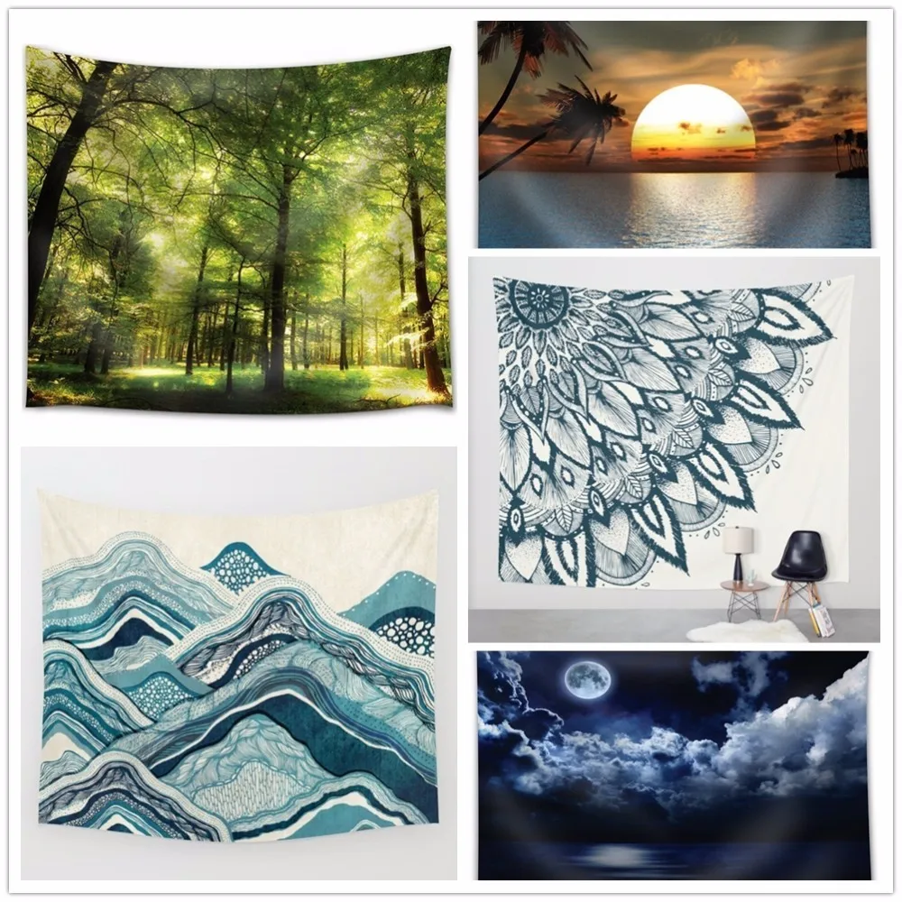 Magical Forest Scenery Tapestry Romantic Landscape Print Tapestries