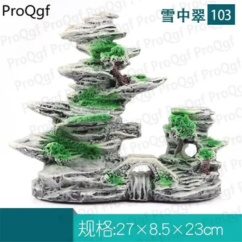 

Prodgf 1Pcs A Set xue zhong cui mountain Aquarium Decoration