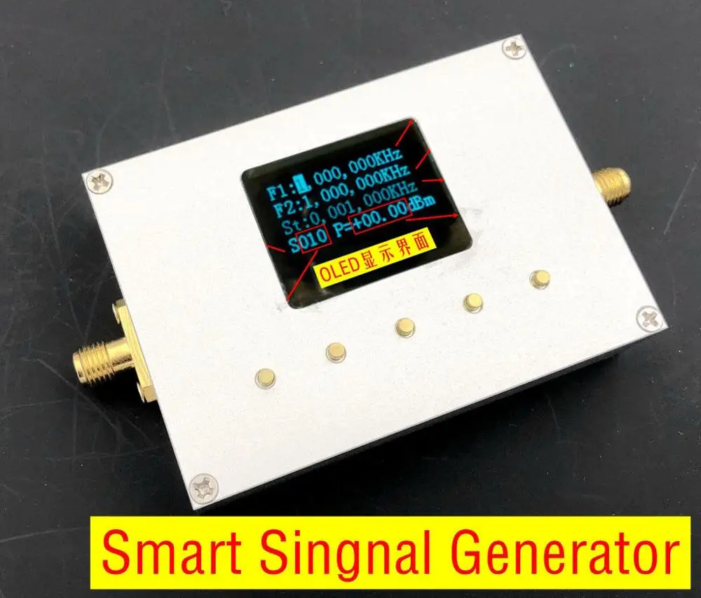 25M-6000MHz Handheld Smart Singnal Generator RF signal source OLED Display Adjustable amplitude for Ham Radio Amplifier | Электроника