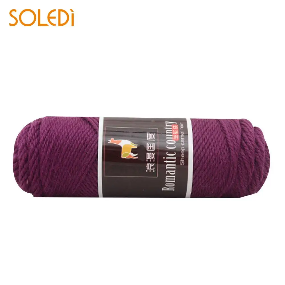 Пряжа ручной работы шерсть альпака мягкие камвольные перчатки теплые 100 г вязание шарфы крючком нить - Цвет: 25 purple