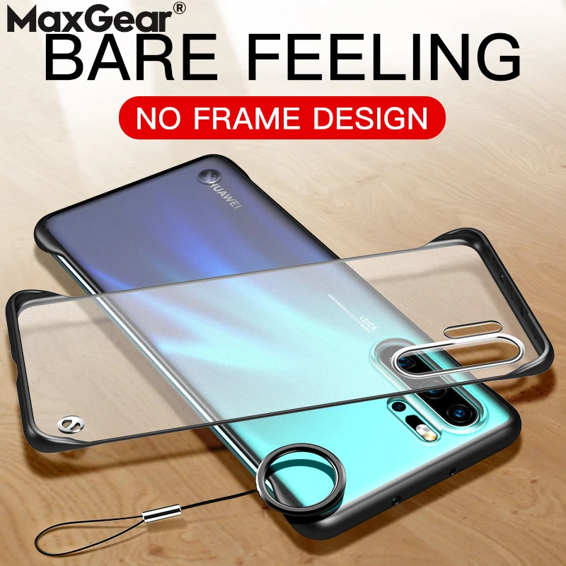 Clear Frameless Case For Huawei P30 P20 Honor 20 Pro Mate 10 View Slim Hard Matte Transparent Cover Ring Nova 5 Lite 10i P Smart