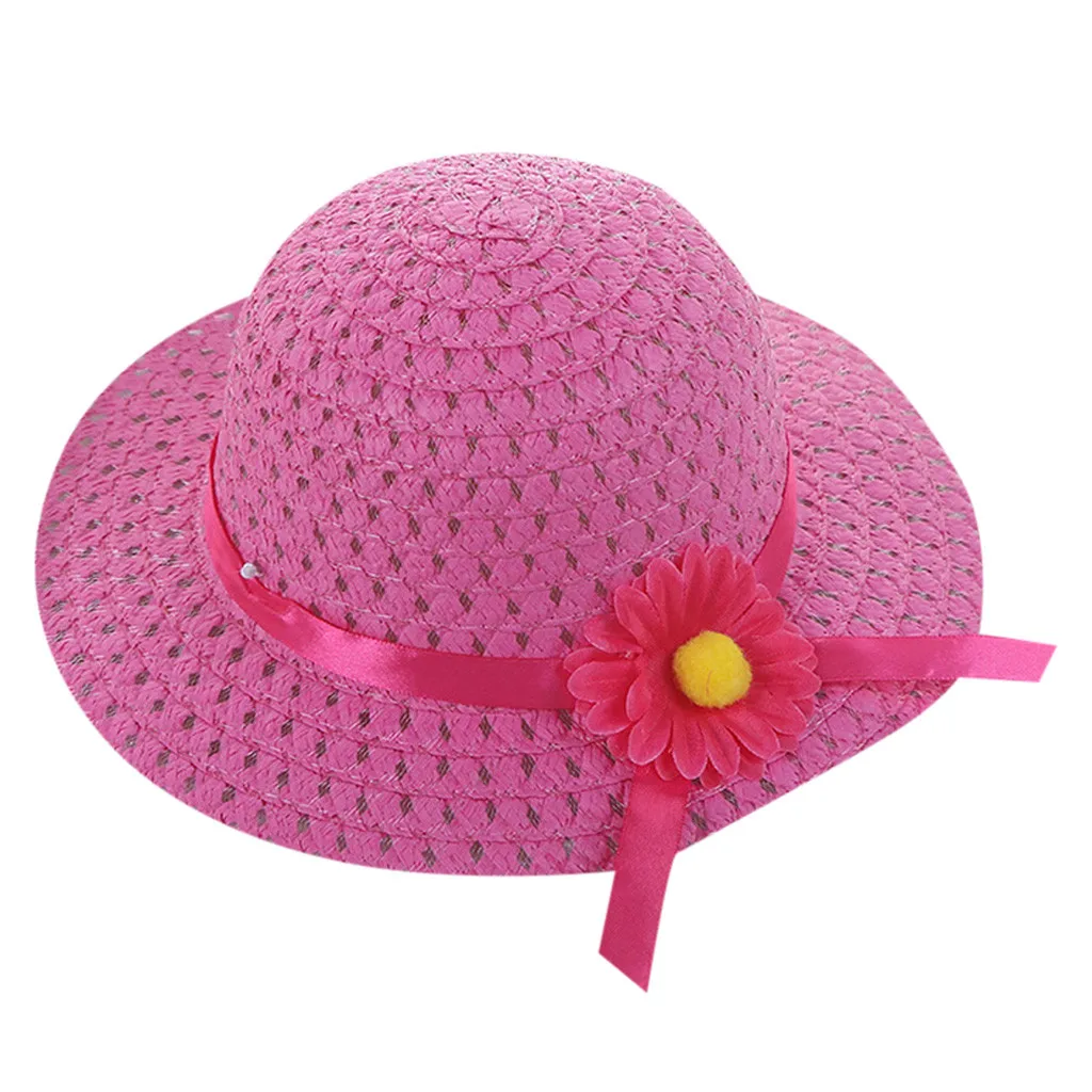 

Huang Neeky W#5 NEW Fashion Baby Kids Girl Summer Floral Flower Straw Visor Sun Hat Beach Hats Good Gift for Kids Free Shipping