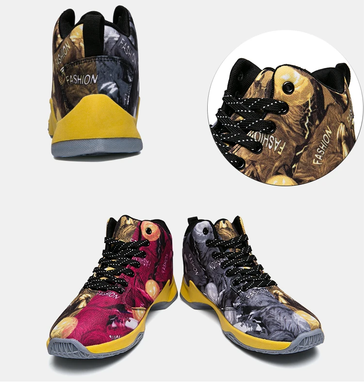 Баскетбольная обувь Для мужчин новой спортивной обуви Для мужчин Баскетбол Обучение сапоги любителей Ретро мандаринка обувь мужские