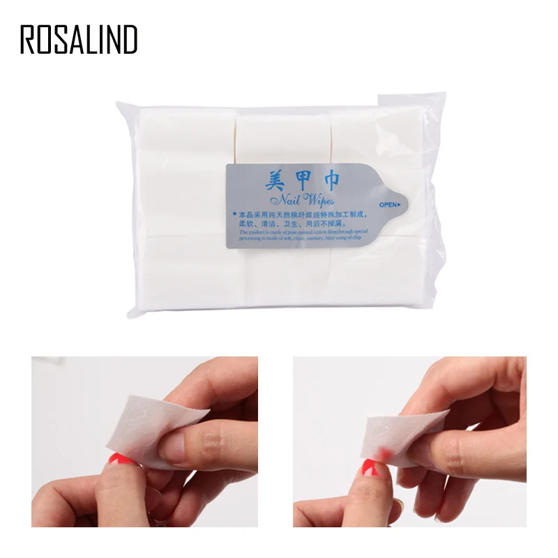 

ROSALIND 900Pcs/Bag Cotton Nail Towel Gel Polish Remover Lint-Free Wipes Cotton Lint Professional Salon Use or Home Use Manicure