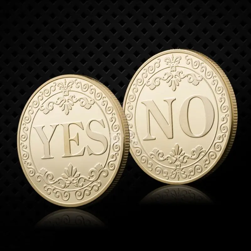Да Нет монеты принять решение памятный значок двухсторонний рельефный плакировка коллекция подарок на год APR-30