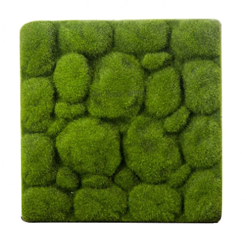 

30x30cm Stone shape Moss Grass Mat Indoor Green Artificial Lawns Turf Carpets Fake Sod Moss for home hotel wall balcony Decor