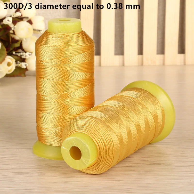 

900meters , 0.38mm Durable spool polyester sewing thread golden yellow strong strings for Jeans/Leather