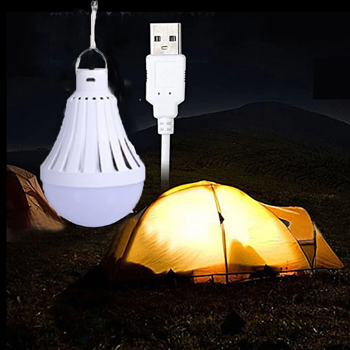 

9W Portable Solar Bulb Multifunction LED Camping Lamp Intelligent USB Charging Outdoor Hiking Lamp Night Light Hook