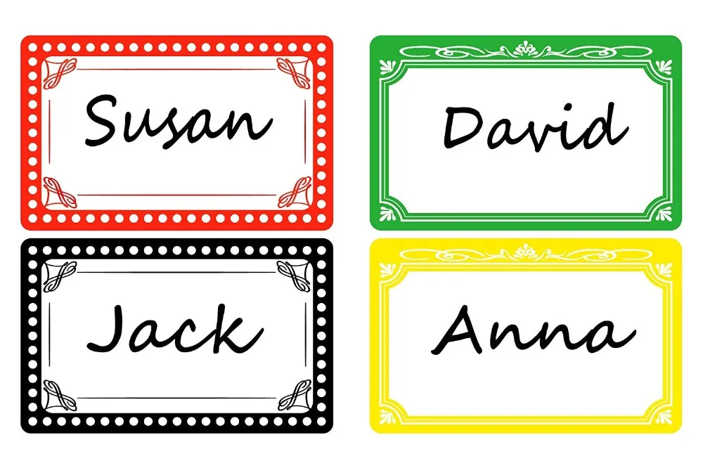 

Cute Lace Name Tag Stickers Colorful Border Peel Stick Name Labels School,Office,Home 300 Pack