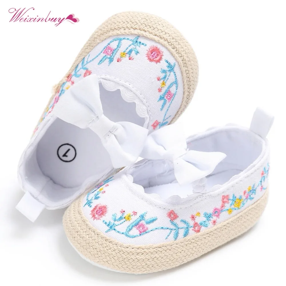 WEIXINBUY для новорожденных; обувь для девочек; платье принцессы для девочек; милый в стиле «Мэри Джейн» с бантом для тех, кто только начинает ходить, детская кроватка Bebe на мягкой подошве противоскользящие хлопковые носки для детей весенние туфли