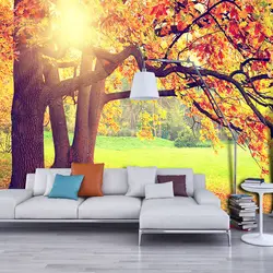 Индивидуальные персонализированные 3D фото обои 3D комната пейзаж HD большой росписи Mountain осенние листья клена ТВ фоне обоев