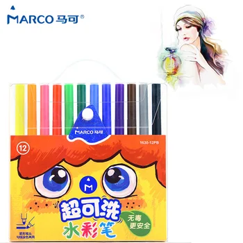 

Marco Kids Art Washable Watercolor Marker Bullet Tip Colored Aquarel Markers Graffiti Paint Drawing Pens Double Lines