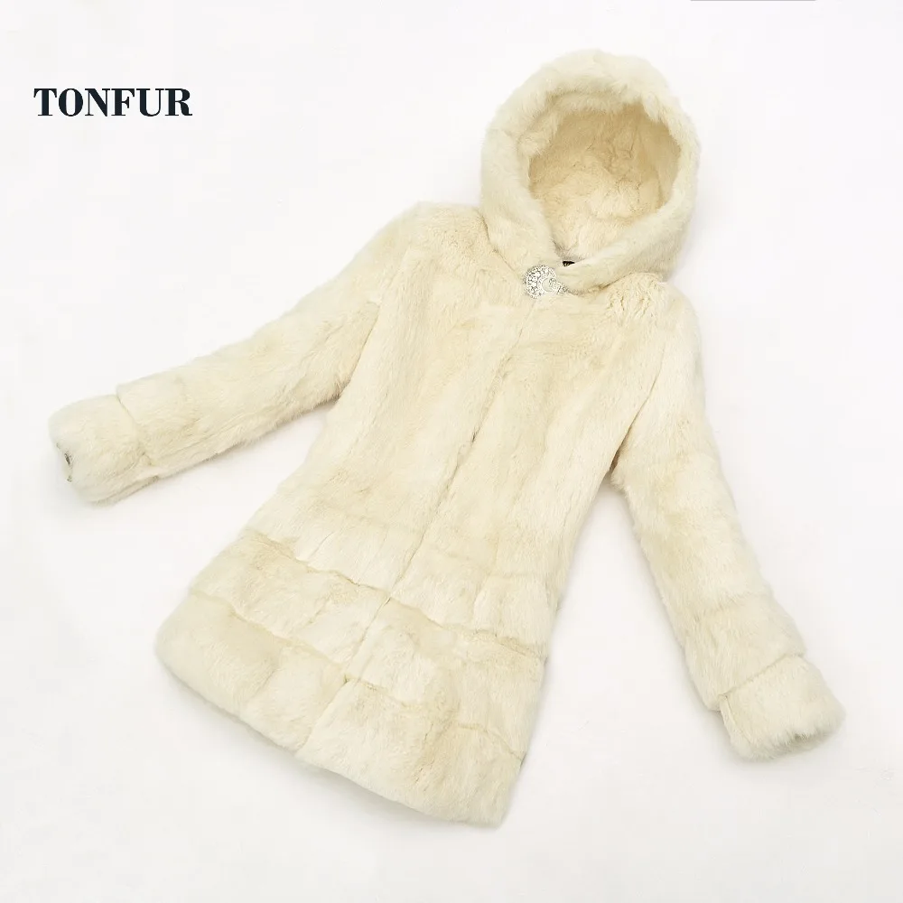 

2019 Full Pelt Thick Warm Fur Overcoat Outwear Casual Customize Plus Big Size Real Rabbit Fur Coat with hood sr270