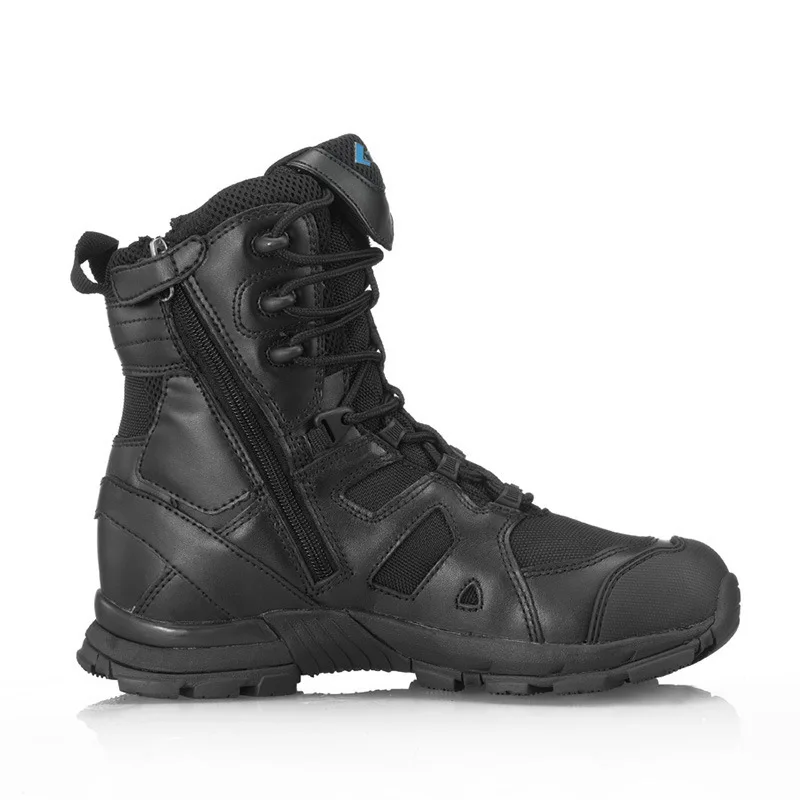 Тактические Военные мужские кожаные ботинки для пустыни, для походов, охоты, тренировок, кемпинга, альпинизма, Нескользящие мужские спортивные Трекинговые ботинки - Цвет: black