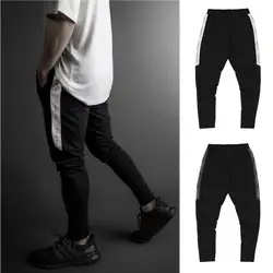 2018 новые спортивные штаны для мужчин s джоггеры узкие брюки фитнес повседневные Модные хлопковые брендовые джоггеры тренировочные брюки
