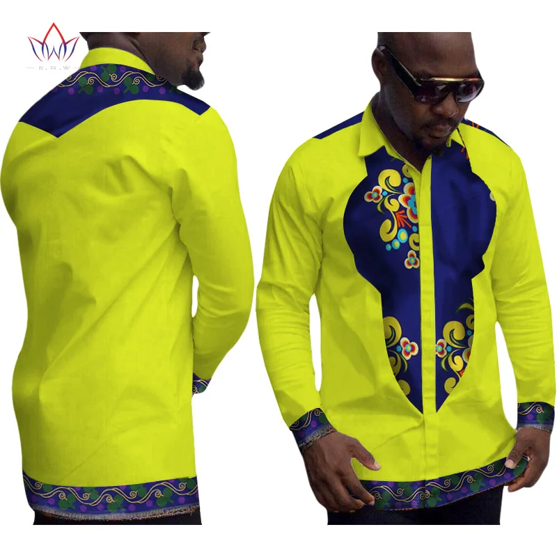 Африканская одежда для мужчин Мужская рубашка Дашики Мужская брендовая одежда с длинным рукавом белая рубашка Мужская Плюс Размер одежда 6XL WYN152 - Цвет: 3