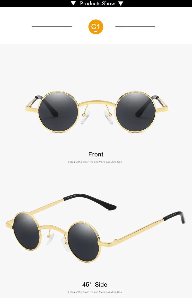 Модные круглые солнцезащитные очки в стиле стимпанк с металлической оправой для женщин и мужчин, Винтажные Солнцезащитные очки, солнцезащитные очки, солнцезащитные очки, UV400