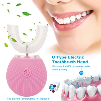 

Replacement Toothbrush Heads 360 Degree Automatic Sonic Electric Toothbrush Head U Type Silicone Tooth Whitening Heads Household