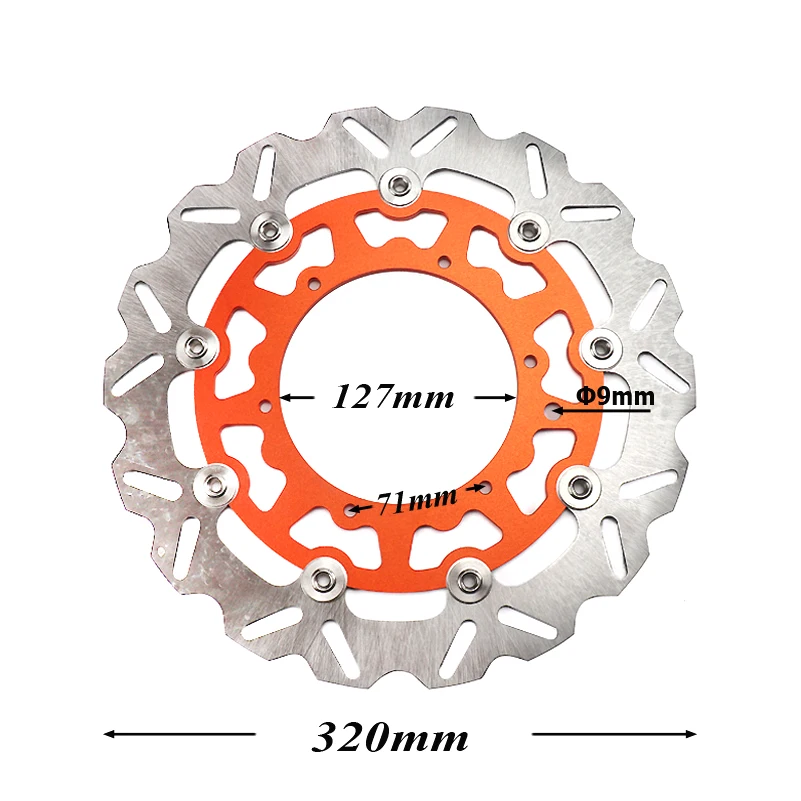 

320MM Oversize Front Floating Brake Disc Rotor For EXC GS EXCF SX SXF SXS XC XCR XCW XCF XCRF MXC MX SMR SIX DAYS Supermoto