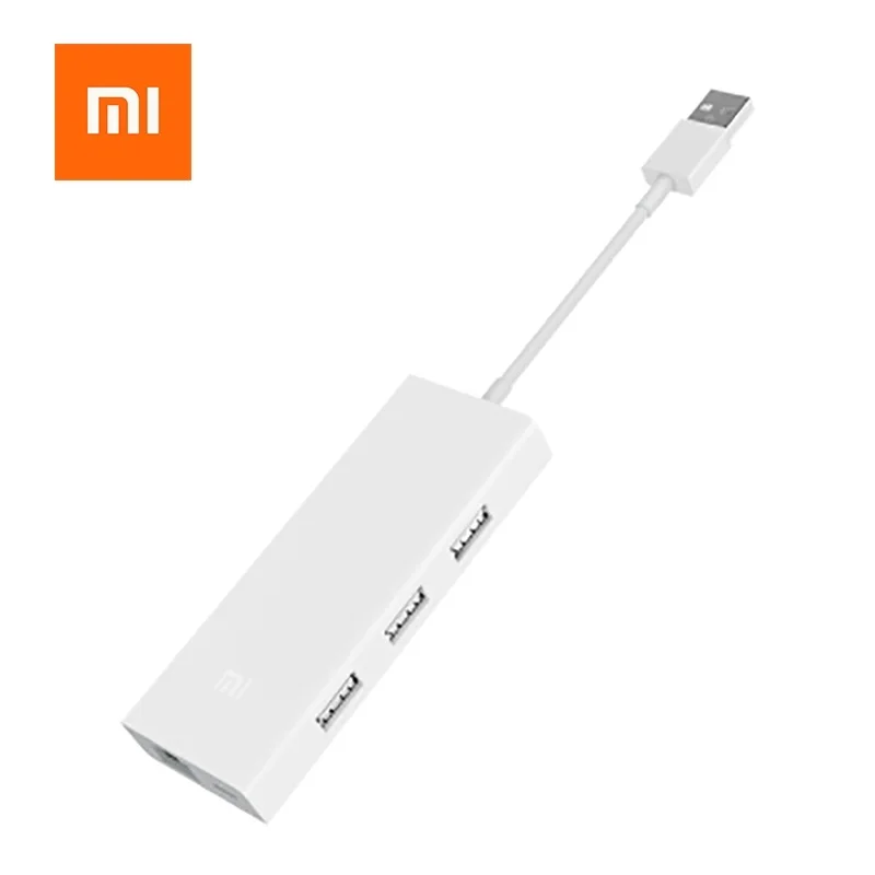 Xiao mi mi USB3.0 к Gigabit Ethernet мульти-адаптер USB к RJ45 сетевой кабель интерфейс Высокоскоростной USB разветвитель ноутбук - Цвет: Белый