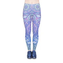 Женские леггинсы Мандала синий Омбре Печать Мода низ Сексуальные Высокая талия Фитнес Леггинсы, стрейч брюки для женщин s