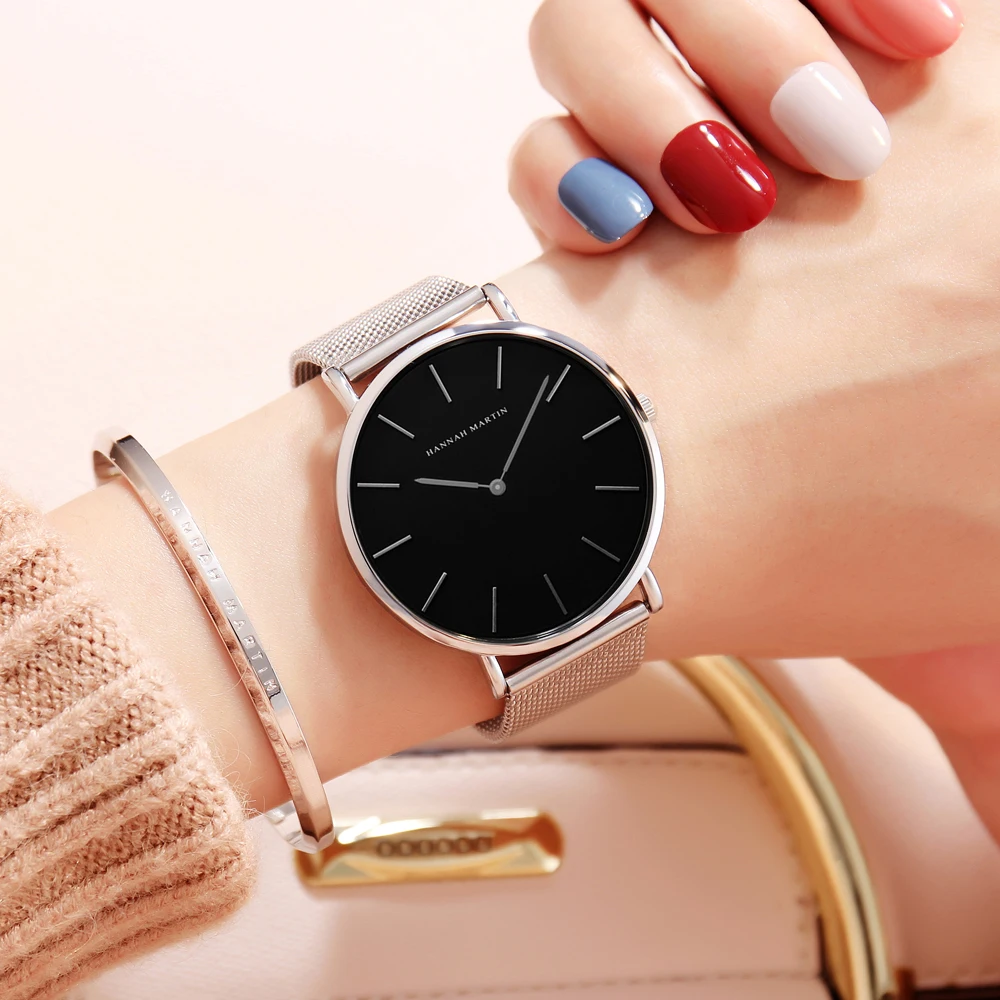 

Fashion Women Watches Simple Style Watch Japan Quartz Movement Watch Hannah Martin New Ladies Casual Dress Clock Reloj Mujer