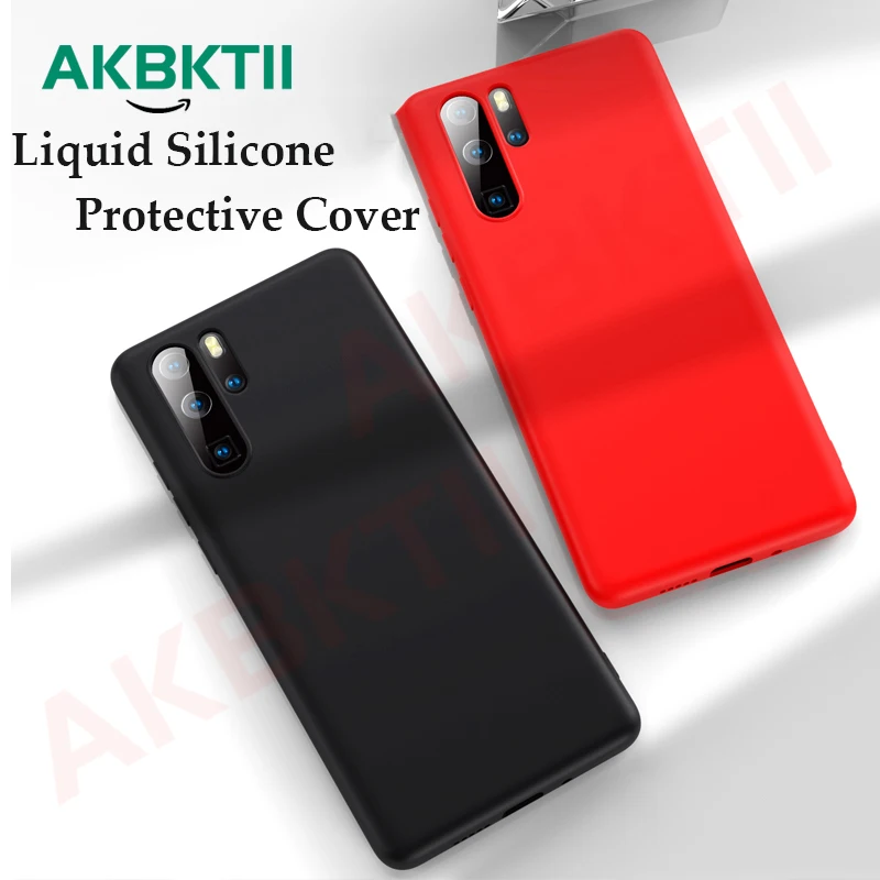 

AKBKTII Luxury Liquid Silicone Case For Huawei P30 Pro Matte TPU Silicone Back Cover Case For Huawei Nove 4 P30 lite Phone Case