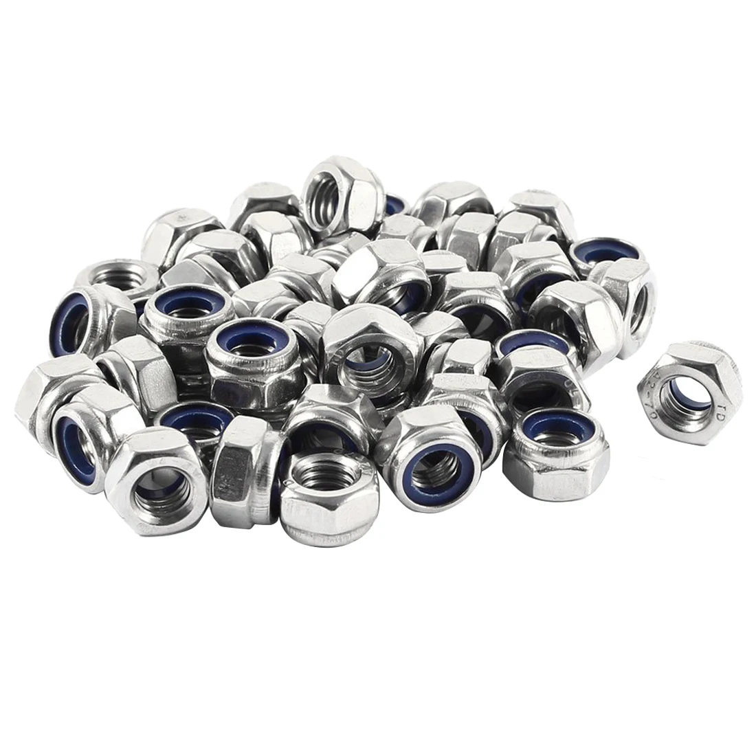 

50 Pcs 304HC A2 70 Stainless Steel Hex Nylock Lock Nut M8 8mm
