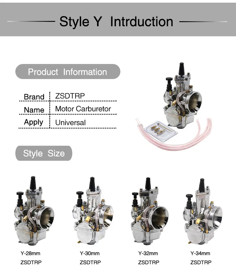 ZS Racing PWK 21 мм 24 мм 26 мм 28 мм 30 мм 32 мм 34 мм гоночный карбюратор для скутера JOG DIO KR150 CR80 CR85R CR125 с силовой струей