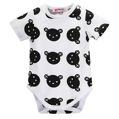 romper baby jumpsuit bear sleeve cotton clothes short unisex neck boys round summer cute newborn outfit boy clothing